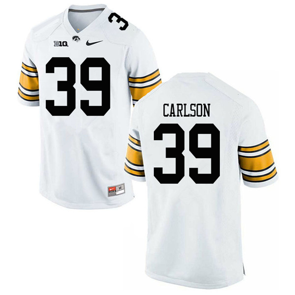 Men #39 John Carlson Iowa Hawkeyes College Football Jerseys Sale-White